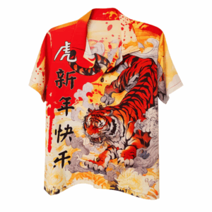 เสื้อเชิ้ตลายเสือ สีแดง