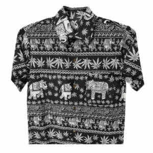 เสื้อเชิ้ตลายช้าง สีดำ